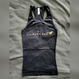Black Cotton Tank Top Workout Gym Yoga